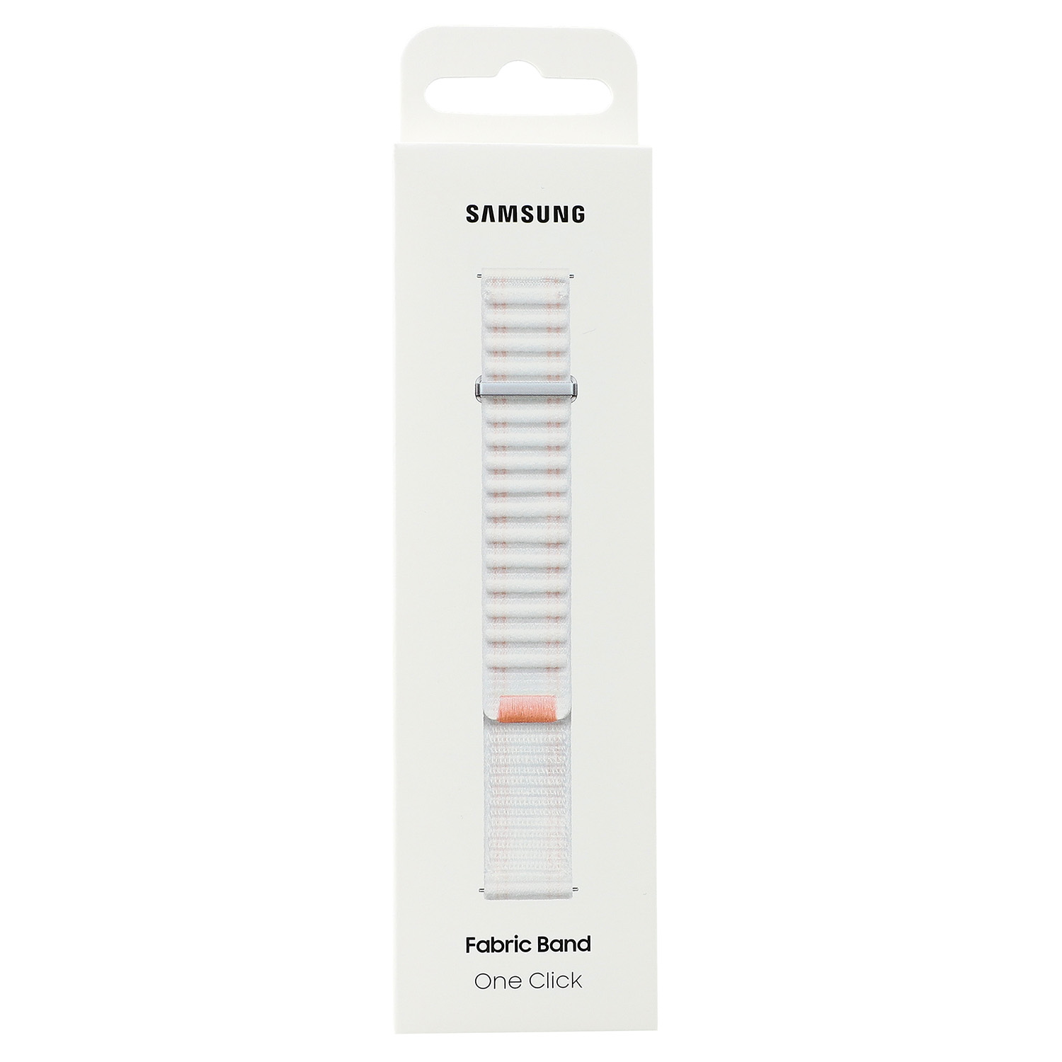 Oryginalny pasek marki Samsung z serii Fabric Band do Samsung Galaxy Watch 6, biało-różowy. Stylowa opaska na smartwatcha świetnie ozdobi Twój nadgarstek.